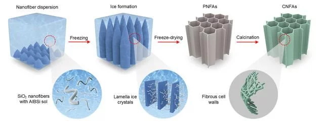 中國科學(xué)家研究團隊成功開發(fā)出一種耐火陶瓷納米纖維氣凝膠