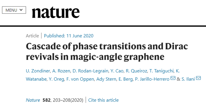 今年最火課題之一！魔角石墨烯三個月內(nèi)第5篇《Nature》！