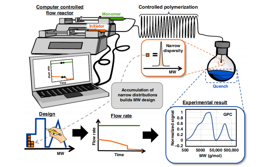 《自然·通訊》：聚合物分子量分布曲線形狀都能隨心所欲控制了！—流動化學(xué)領(lǐng)域新突破