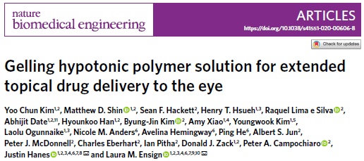 《Nature》子刊：眼睛疲勞得了干眼癥？關(guān)于滴眼液的藥物遞送研究來啦！